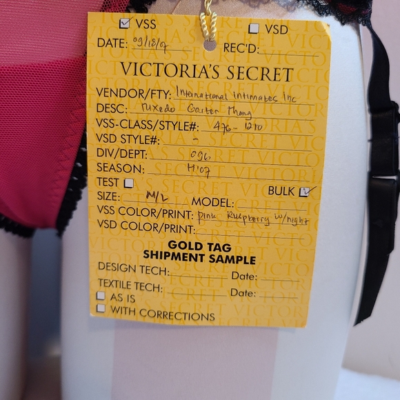 Rare VTG VS Sexy Little Things Silky Satin Tuxedo Bra/ Panty Set Size 34C/med - Picture 4 of 9